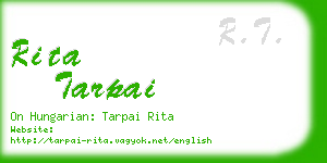 rita tarpai business card